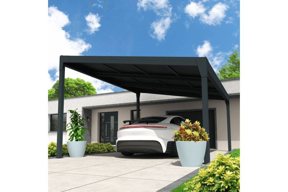 Ombrazur - Carport solaire ENERGY 1 pente Gris anthracite 3,617x3,515m 2400W OMBRAZUR - Imagen 3