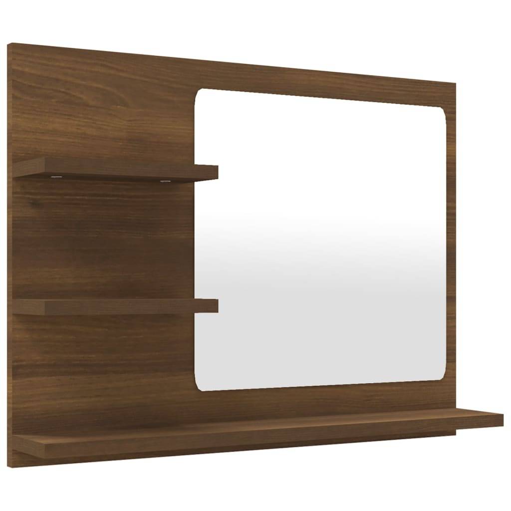 Helloshop26 - Miroir de bain 60 x 10,5 x 45 cm bois d'ingénierie marron - Imagen 1