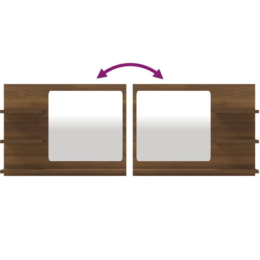 Helloshop26 - Miroir de bain 60 x 10,5 x 45 cm bois d'ingénierie marron - Imagen 4