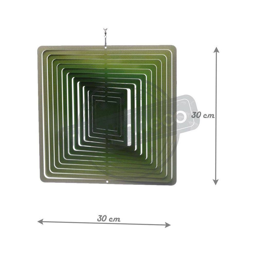 Mobile à vent carré vert 30cm Spin-Art Spinners - Image 2