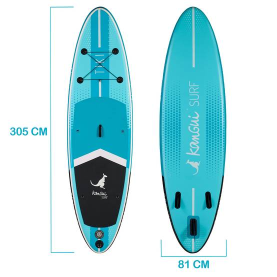 Kangui - KANGUI Stand up Paddle 305cm SUP gonflable + pagaie + sac à dos + pompe haute pression + leash + kit de réparation - TIKI - Image 4