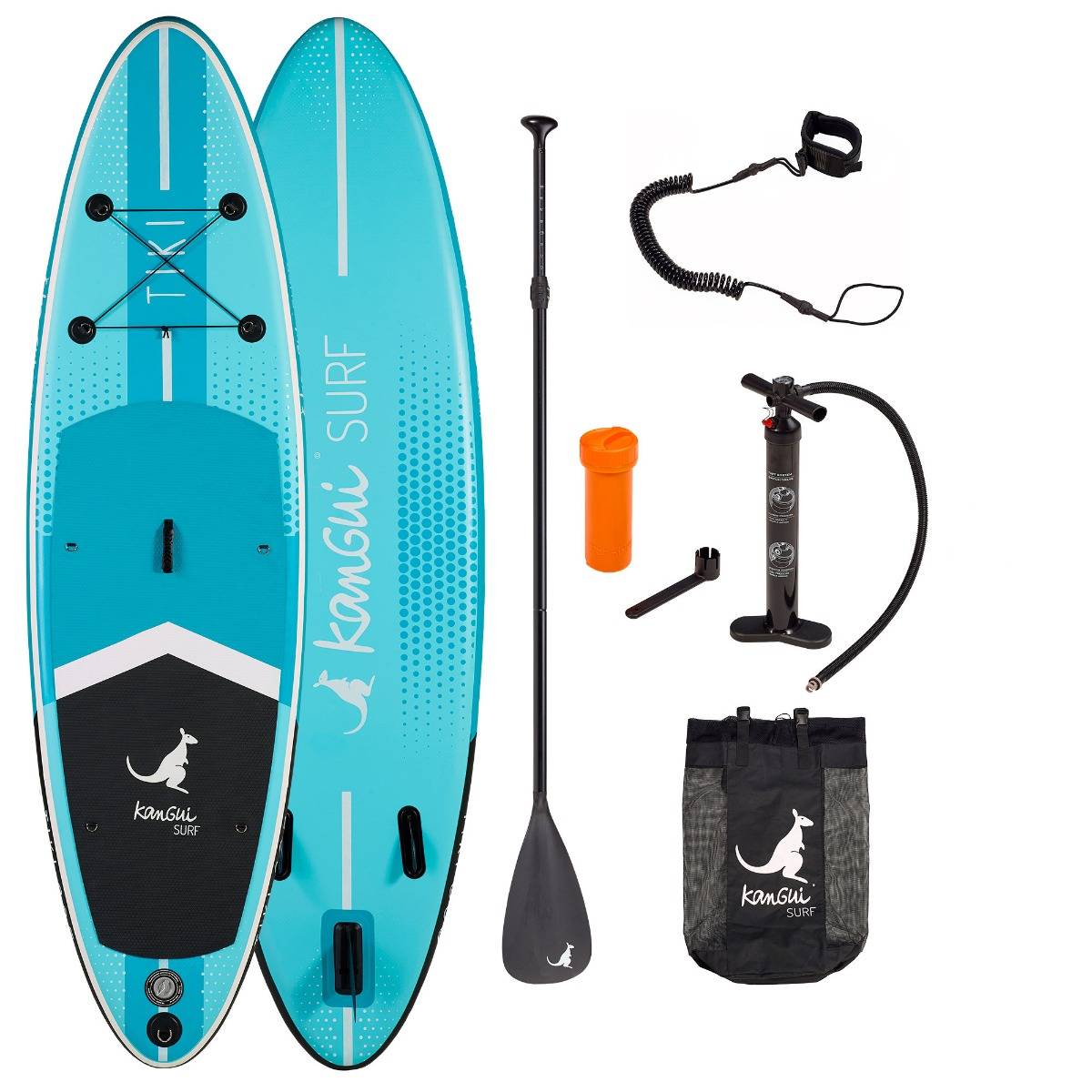 Kangui - KANGUI Stand up Paddle 305cm SUP gonflable + pagaie + sac à dos + pompe haute pression + leash + kit de réparation - TIKI - Image 1