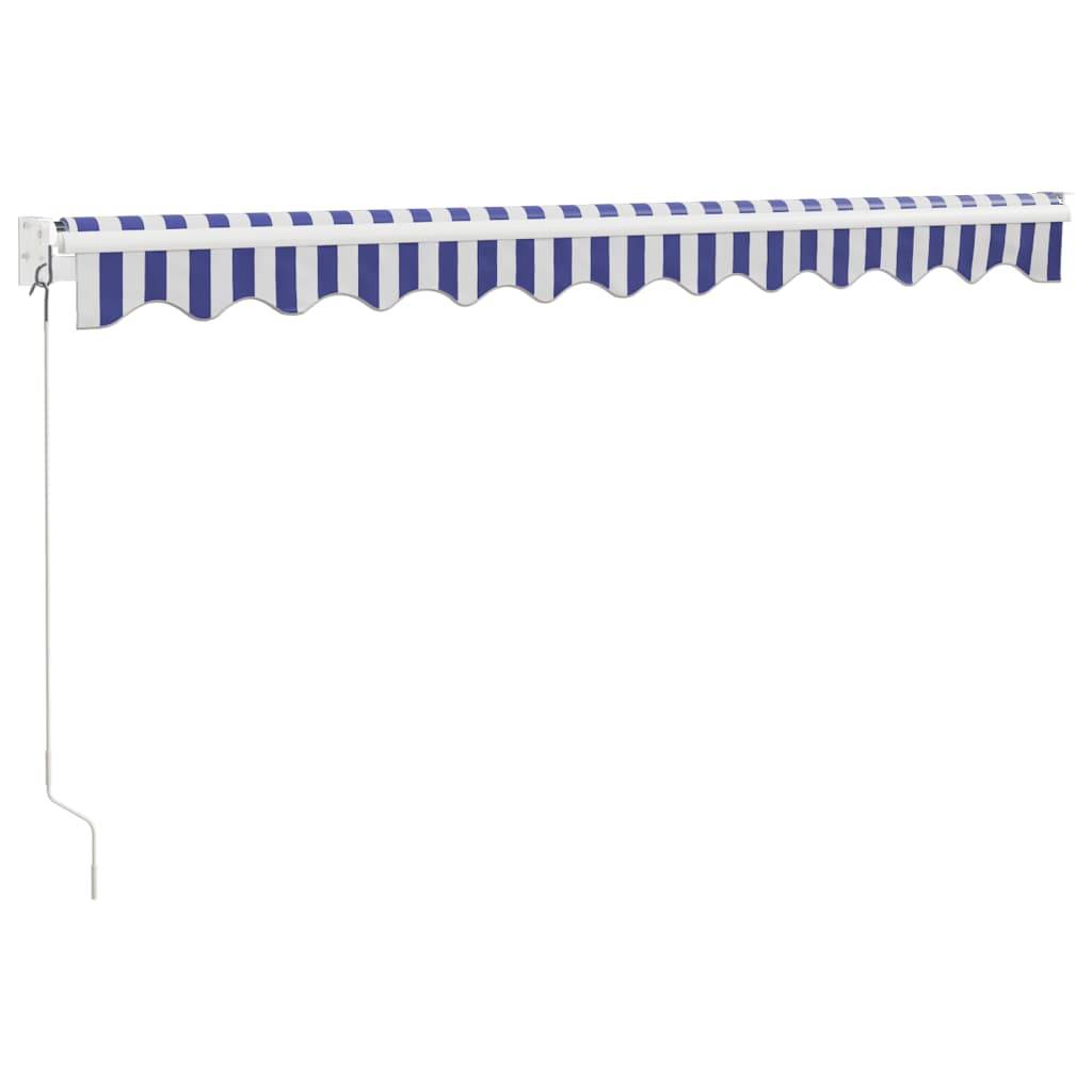 Store banne mural aluminium terrasse protection solaire 3.5x2.5m bleu blanc - ComfortXL Outdoor Living - Image 6