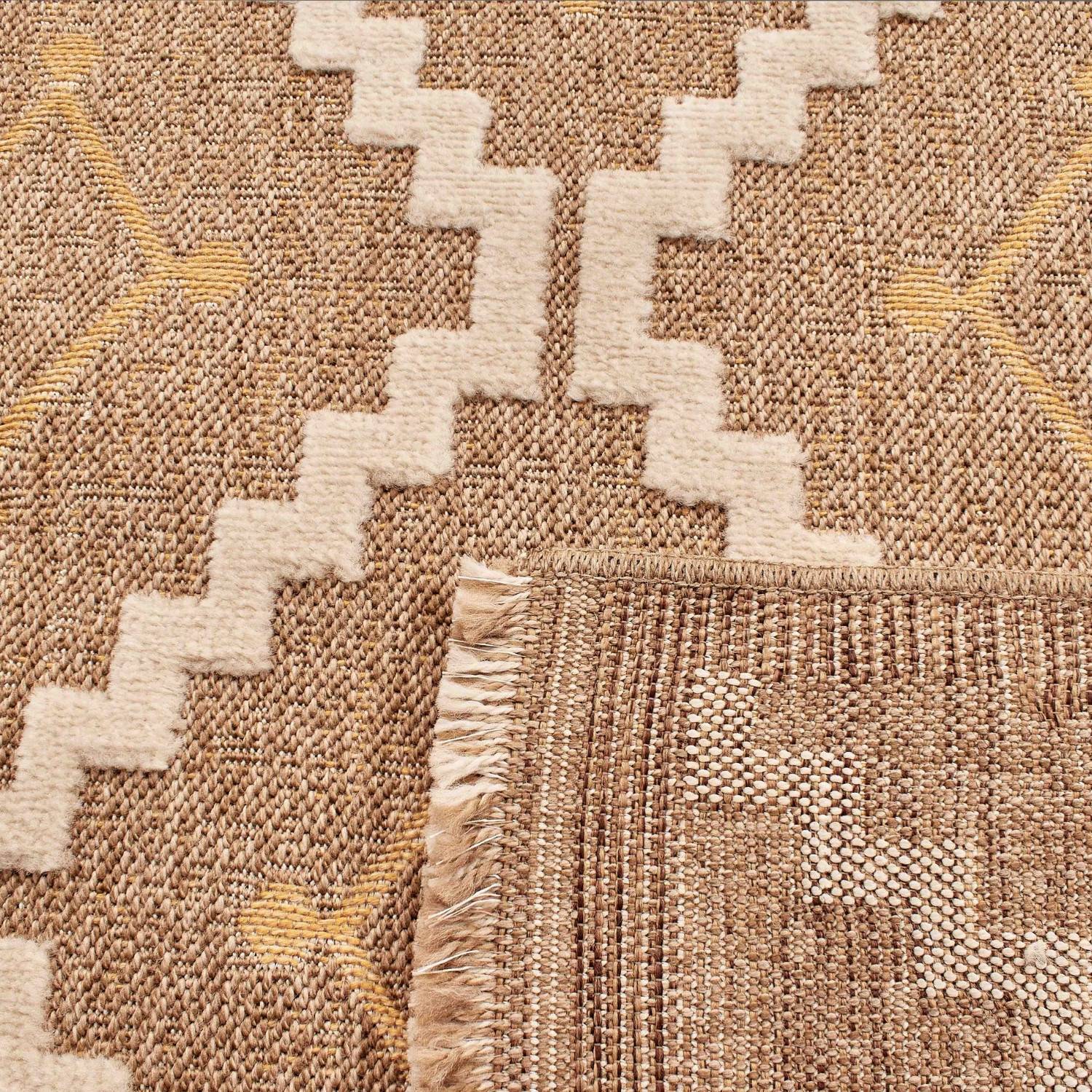 Autre - Tapis intérieur et extérieur en polypropylène marron 60x180cm - Imagen 3