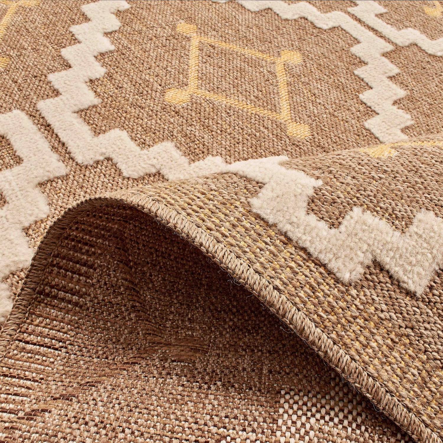 Autre - Tapis intérieur et extérieur en polypropylène marron 60x180cm - Imagen 4