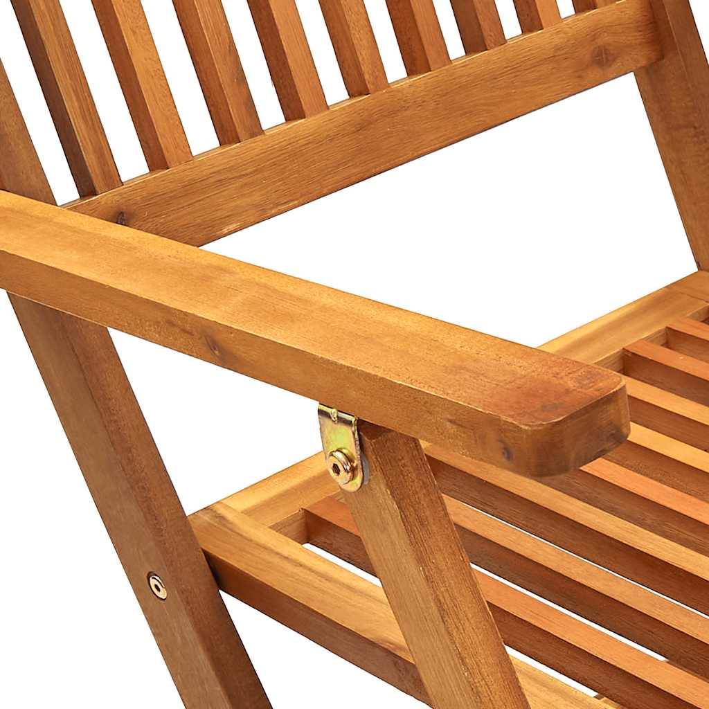 Vidaxl - Chaises pliantes 4 pièces en bois d'acacia massif vidaXL 46338 - Imagen 5