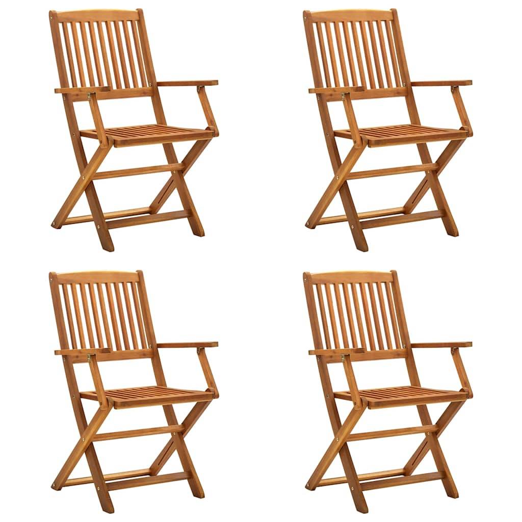 Vidaxl - Chaises pliantes 4 pièces en bois d'acacia massif vidaXL 46338 - Imagen 1