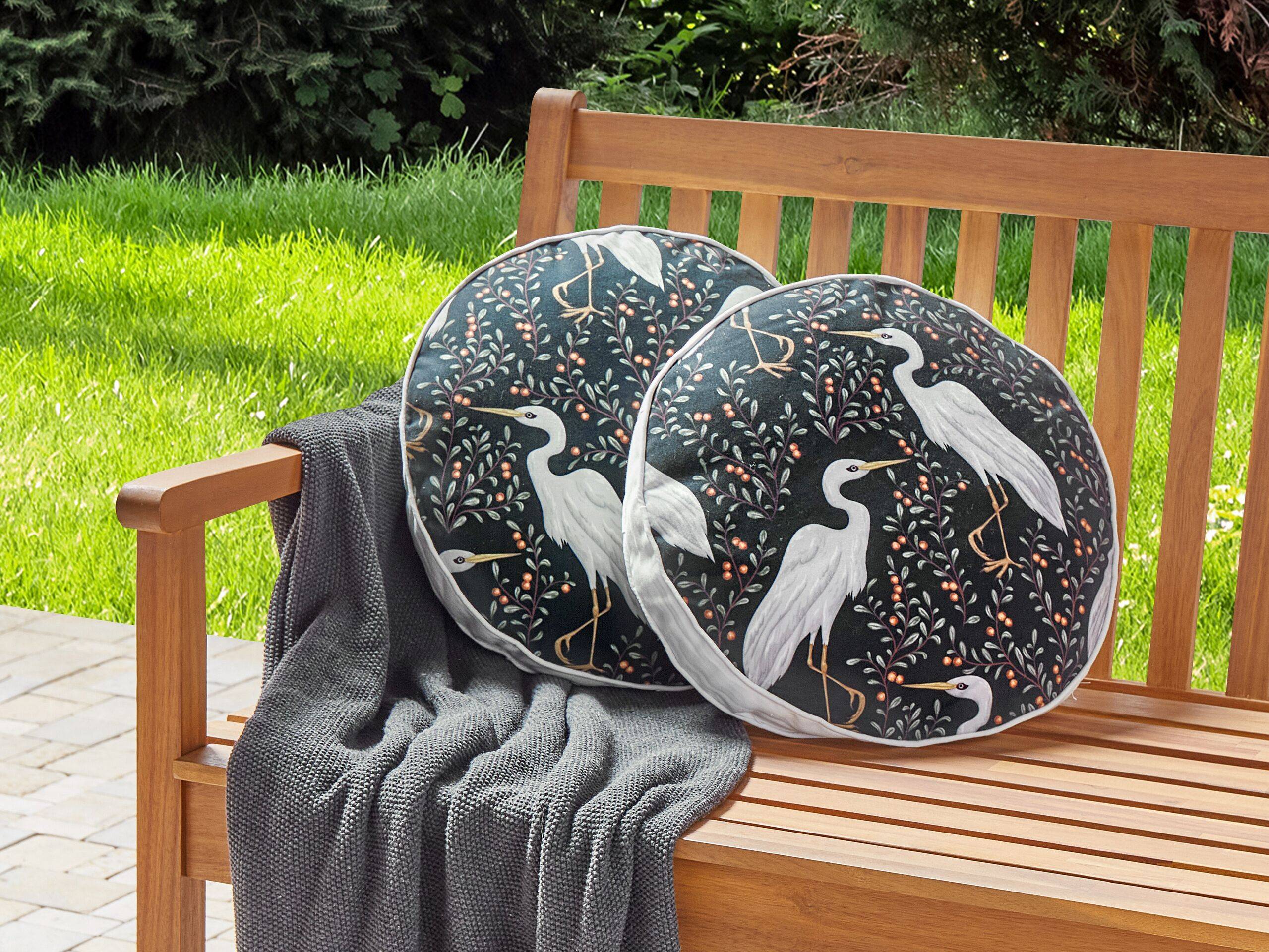 Beliani - Coussin d'extérieur Polyester Noir PIANAZZO - Beliani - Imagen 1