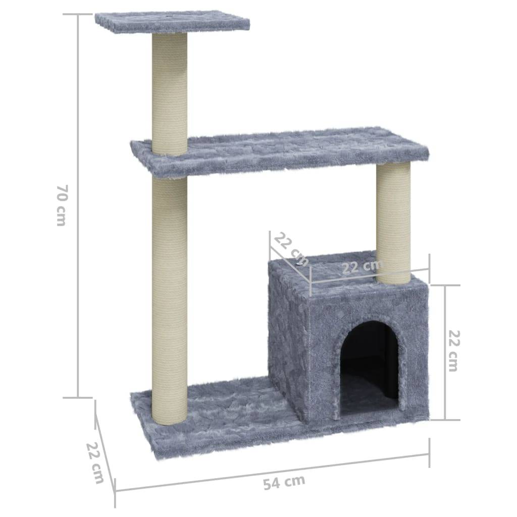 Maison Chic - Arbre à chat Arbre à griffer avec griffoirs en sisal Gris clair 70 cm - Meuble Pro - Imagen 6