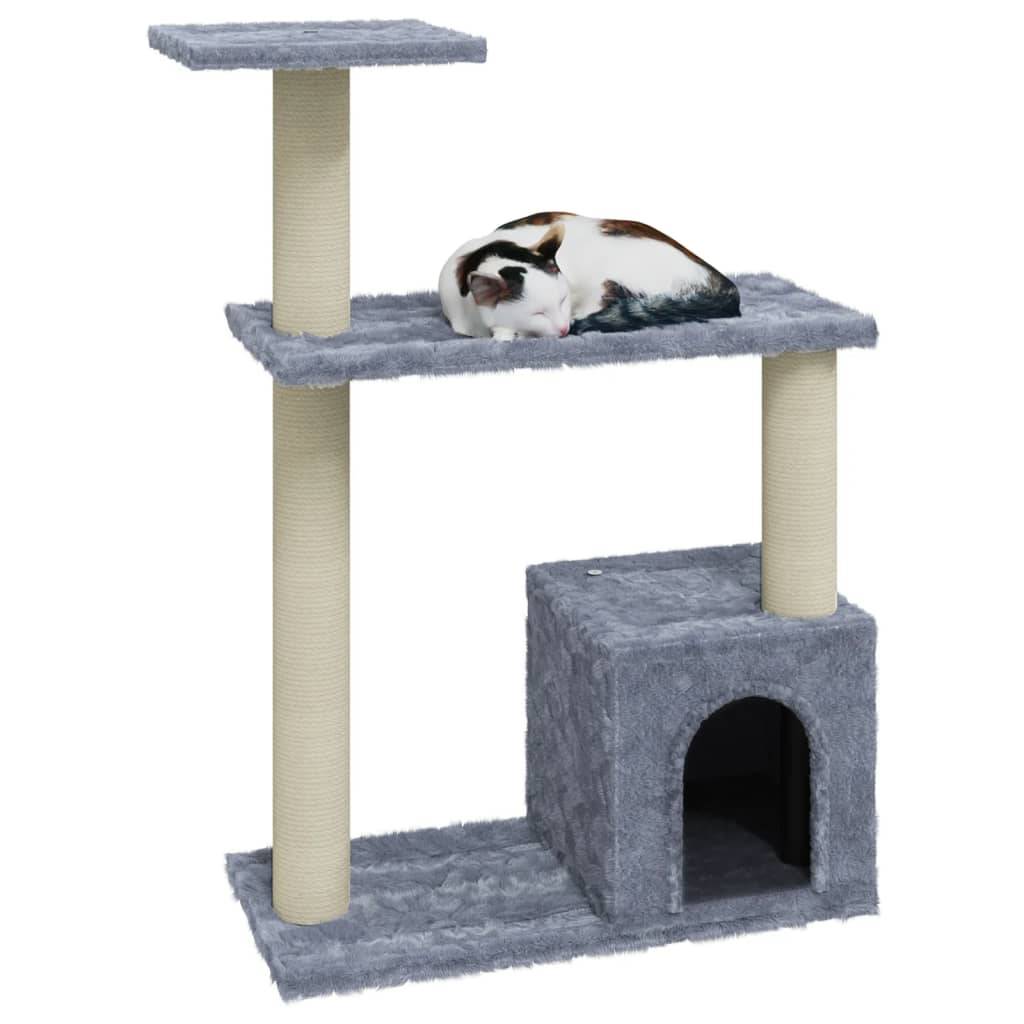 Maison Chic - Arbre à chat Arbre à griffer avec griffoirs en sisal Gris clair 70 cm - Meuble Pro - Imagen 3