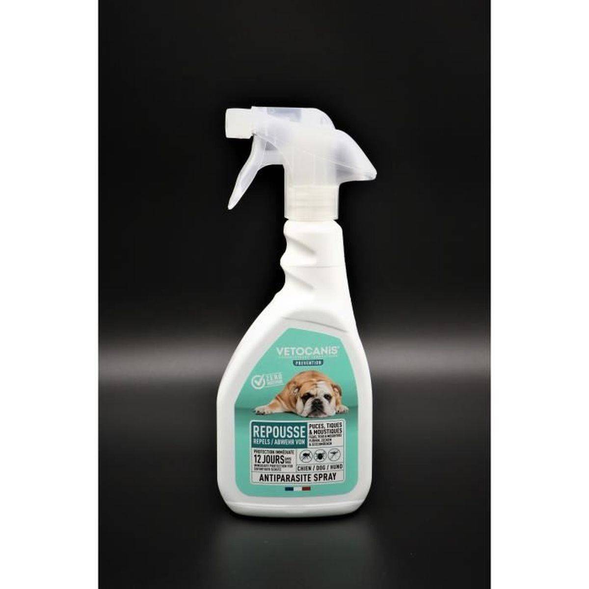 Spray antiparasitaire chien VETOCANIS 500 ml, puces, tiques et moustiques, protection jusqu’à 12 jours - Image 4