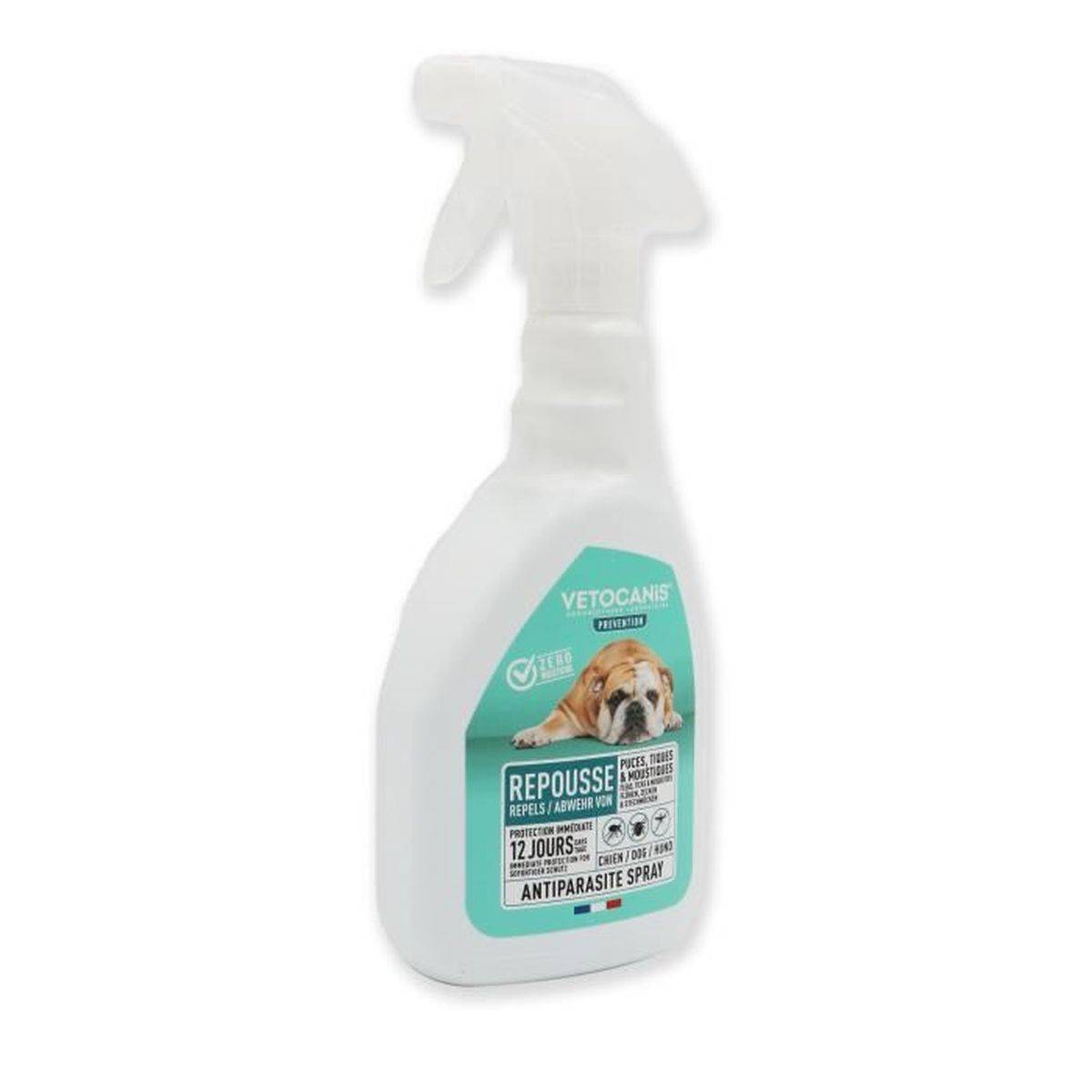 Spray antiparasitaire chien VETOCANIS 500 ml, puces, tiques et moustiques, protection jusqu’à 12 jours - Image 3