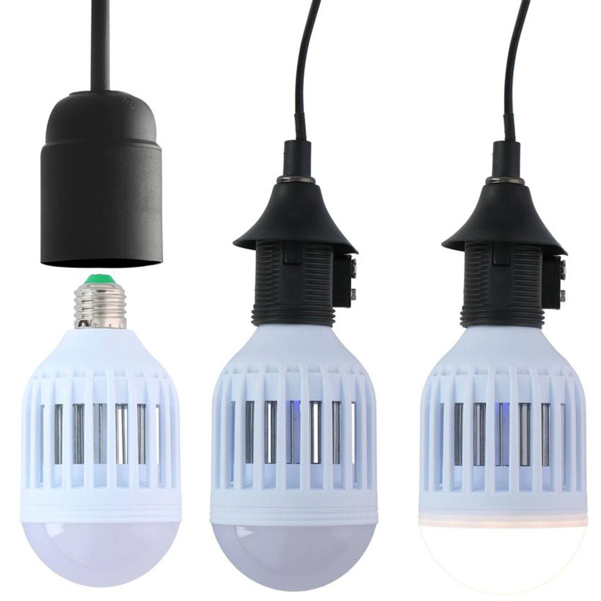Lampe led anti moustique Insectes volants 2en1 Ampoule LED vissable douille standard E27 GRUNDIG - Imagen 8