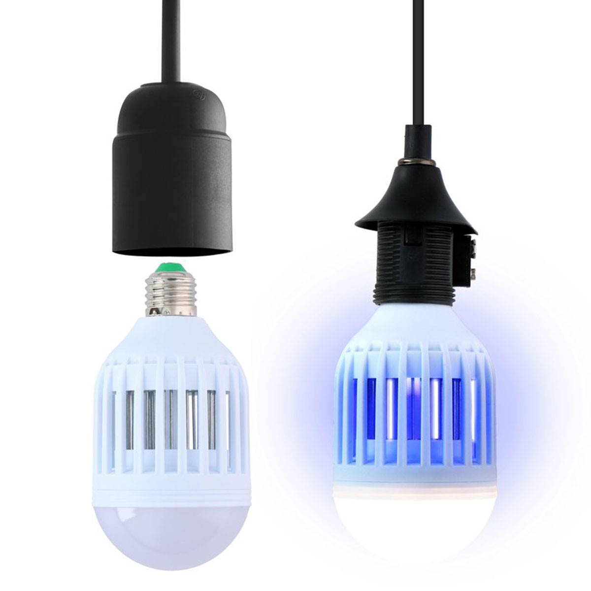 Lampe led anti moustique Insectes volants 2en1 Ampoule LED vissable douille standard E27 GRUNDIG - Imagen 2