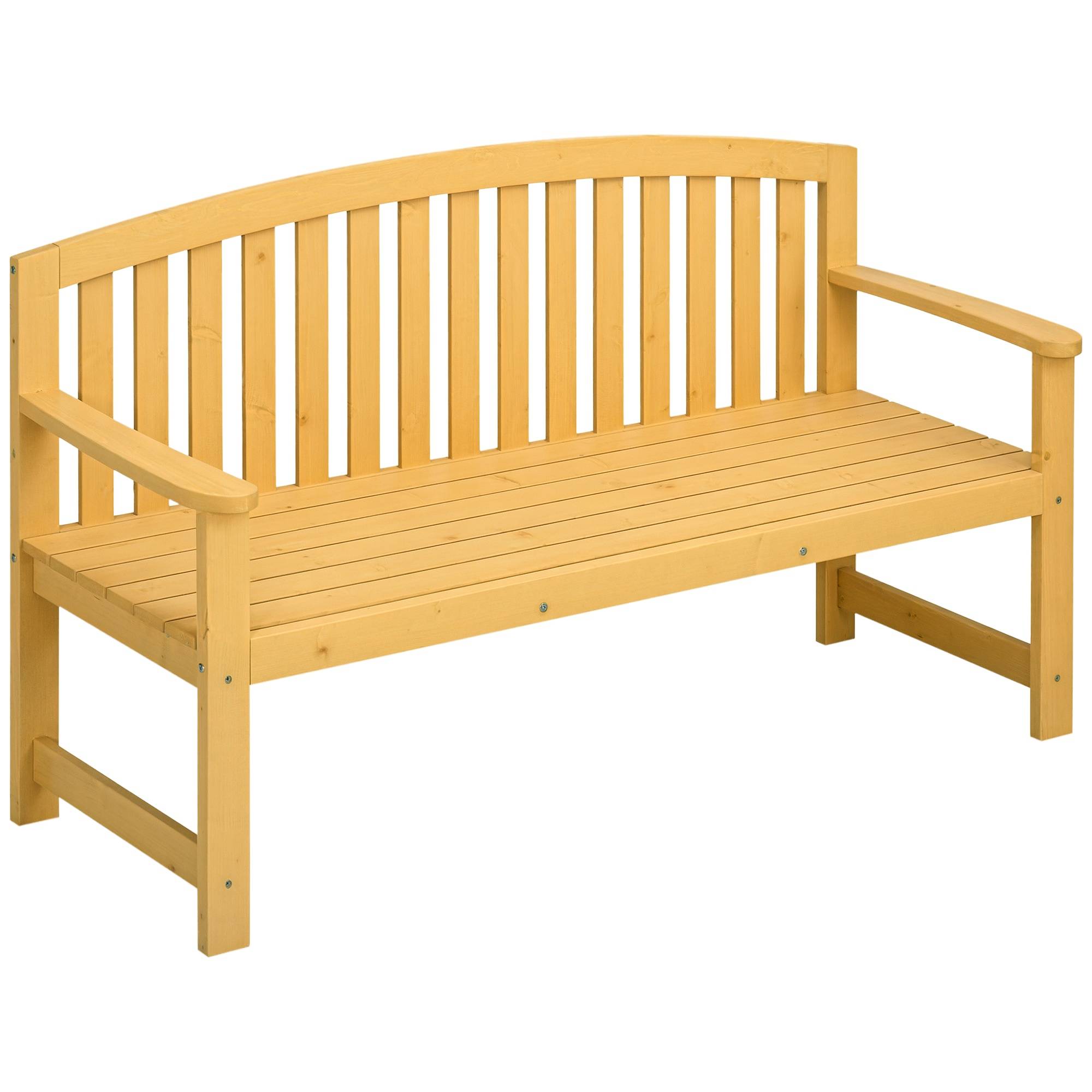 Sans Marque - Banc jardin 2 places bois intempéries dossier 240 kg 140x50x85 cm orange - Image 1