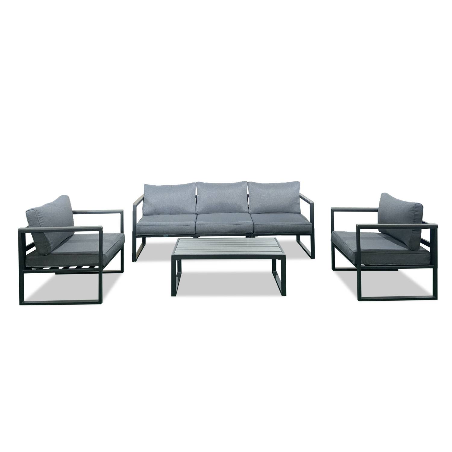 Autre - Salon de jardin aluminium et polywood 5 Places couleur gris - VINCENNES - Imagen 2