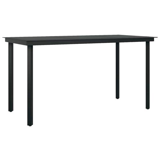 Salon de Jardin 4 Personnes Résine Tressée Coussins Inclus Table Verre 140x70cm pour Terrasse Noir – ComfortXL Outdoor Living - Image 5