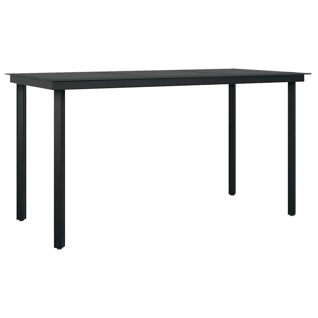 Salon de Jardin 4 Personnes Résine Tressée Coussins Inclus Table Verre 140x70cm pour Terrasse Noir – ComfortXL Outdoor Living - Image 5