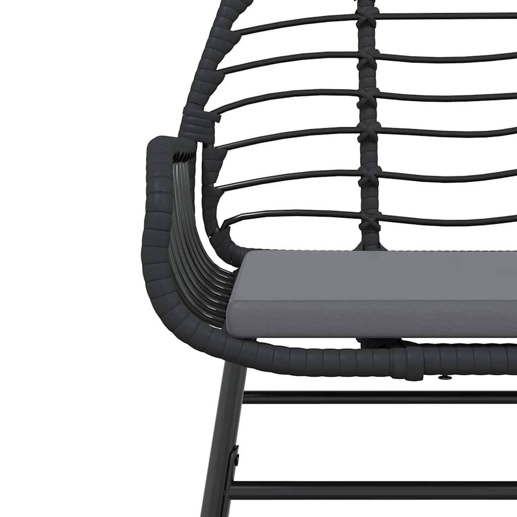 Salon de Jardin 4 Personnes Résine Tressée Coussins Inclus Table Verre 140x70cm pour Terrasse Noir – ComfortXL Outdoor Living - Image 8