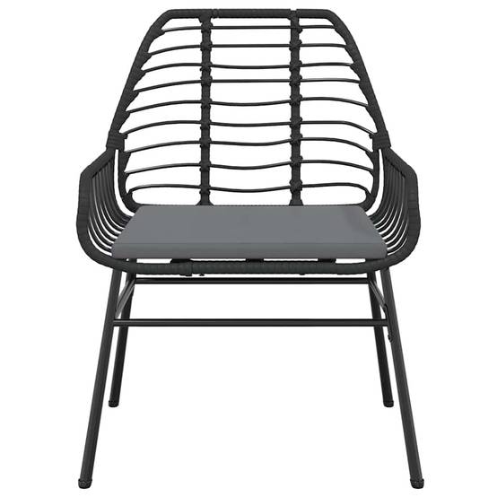 Salon de Jardin 4 Personnes Résine Tressée Coussins Inclus Table Verre 140x70cm pour Terrasse Noir – ComfortXL Outdoor Living - Image 6