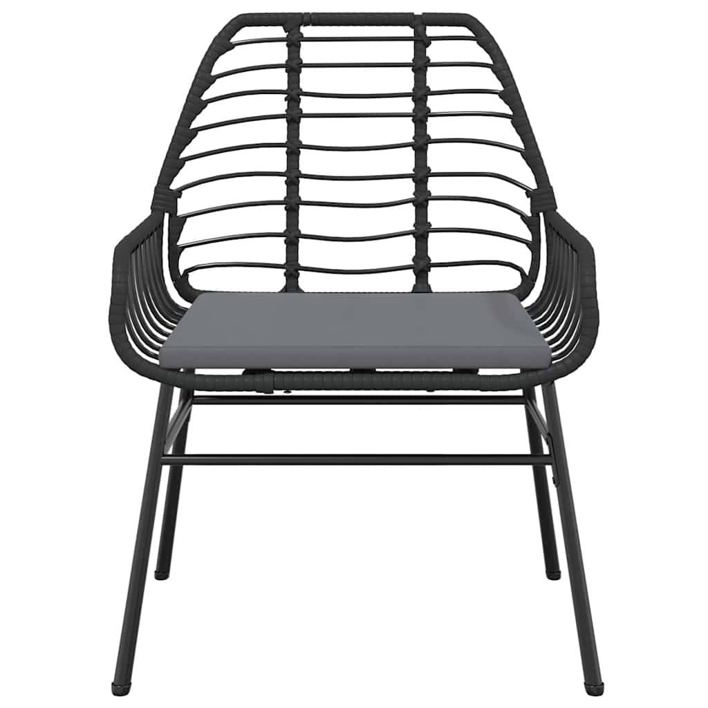 Salon de Jardin 4 Personnes Résine Tressée Coussins Inclus Table Verre 140x70cm pour Terrasse Noir – ComfortXL Outdoor Living - Image 6