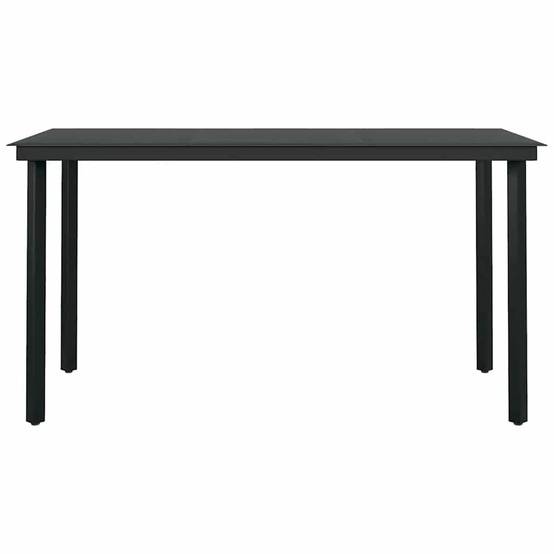 Salon de Jardin 4 Personnes Résine Tressée Coussins Inclus Table Verre 140x70cm pour Terrasse Noir – ComfortXL Outdoor Living - Image 7