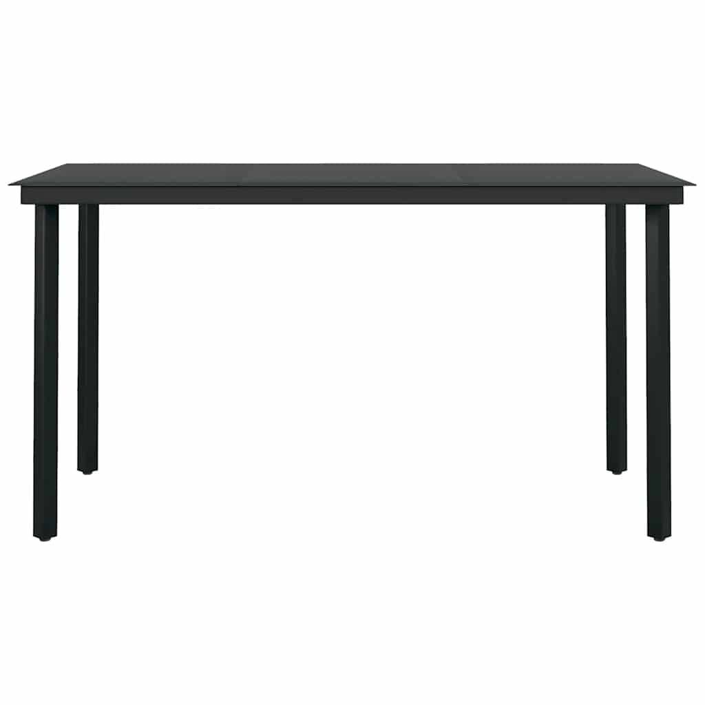 Salon de Jardin 4 Personnes Résine Tressée Coussins Inclus Table Verre 140x70cm pour Terrasse Noir – ComfortXL Outdoor Living - Image 7