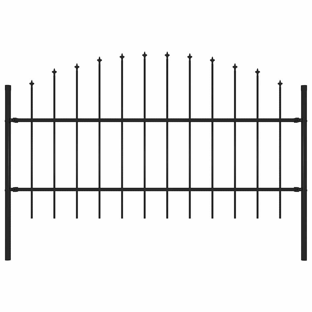 Barrière Jardin Acier Sécurité Pointes Lances Enclos 170x100cm Noir - ComfortXL Outdoor Living - Image 1