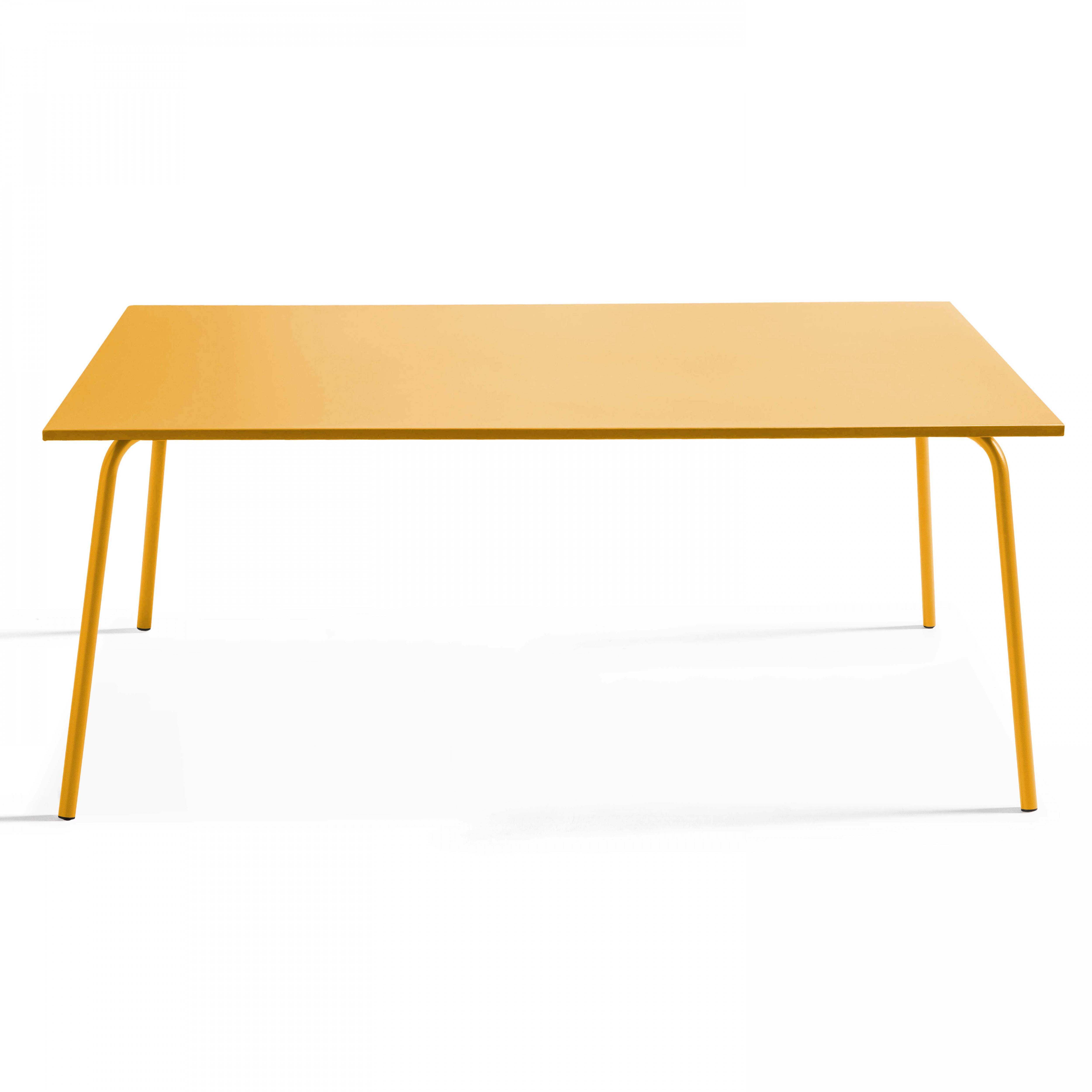 Oviala - Ensemble table de jardin et 8 chaises bistrot en acier jaune Palavas - Oviala - Imagen 4