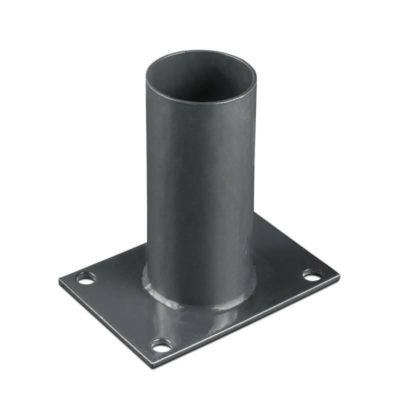 Platine de fixation diamètre 60 mm pour portillon grillagé Gris anthracite - Easy Clôture