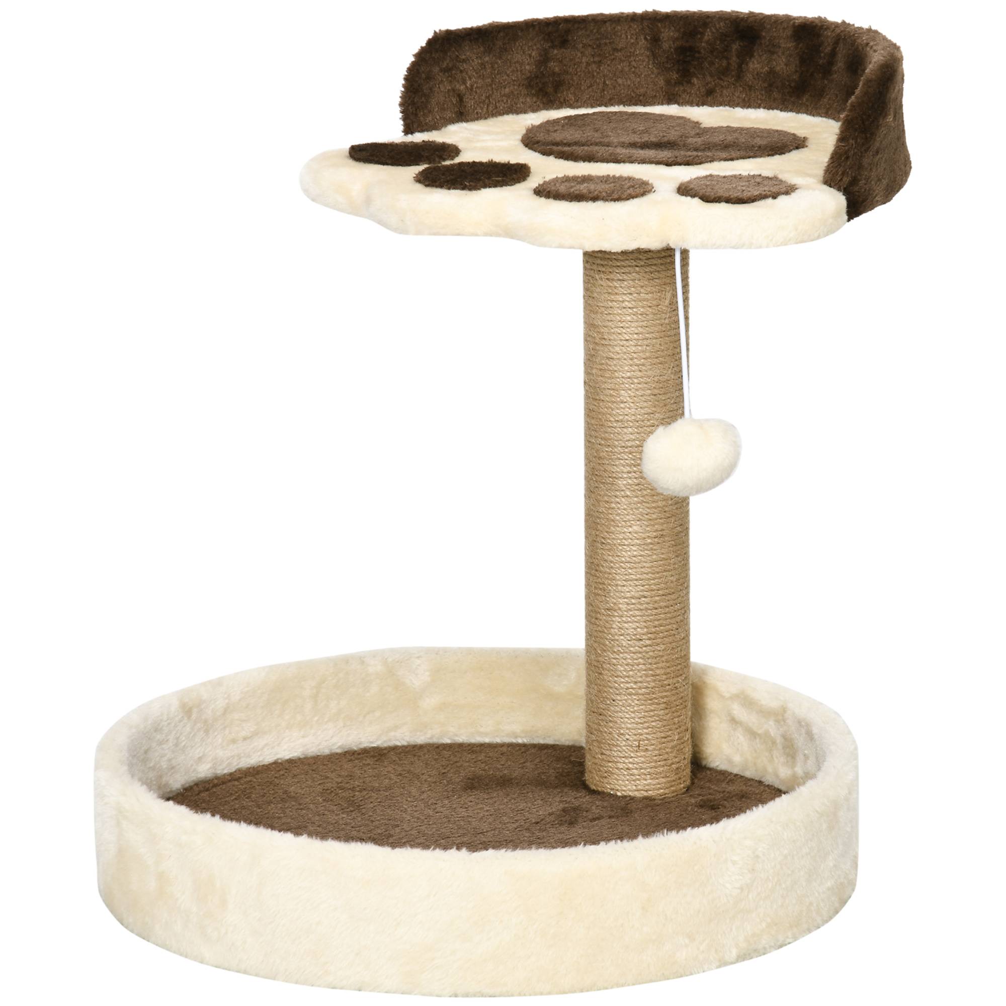 Arbre à chat sisal et peluche marron 41 x 41 x 44 cm - PANGIVO - Image 2