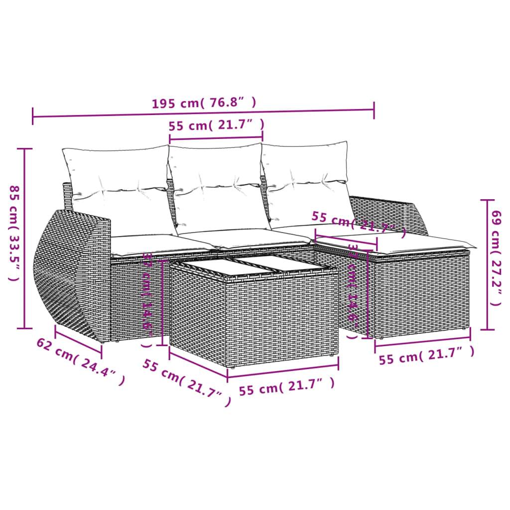 Salon de jardin 5 places résine tressée avec coffre de rangement table et pouf pour terrasse Noir – ComfortXL Outdoor Living - Image 3