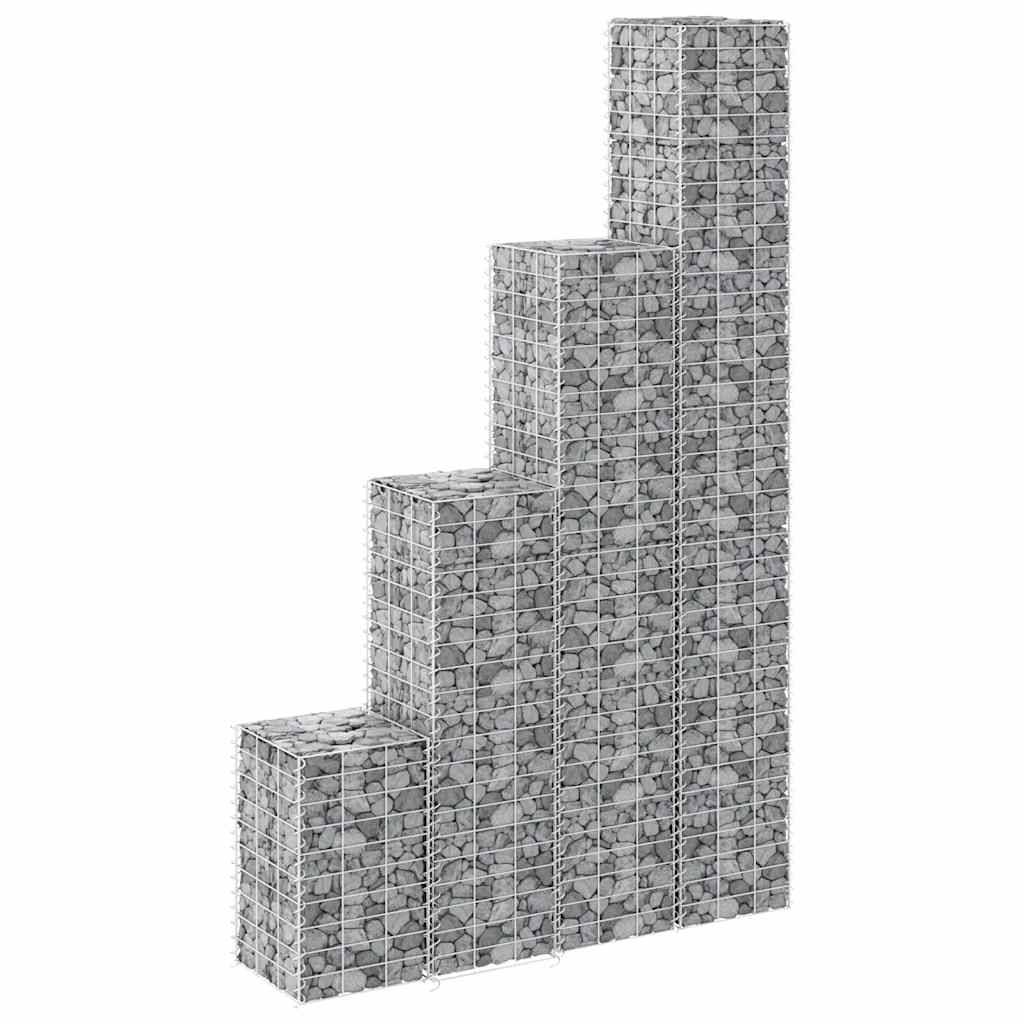 Lits surélevés gabion fer argenté 30 x 30 x 50/100/150/200 cm (x4) - PANGIVO - Image 4