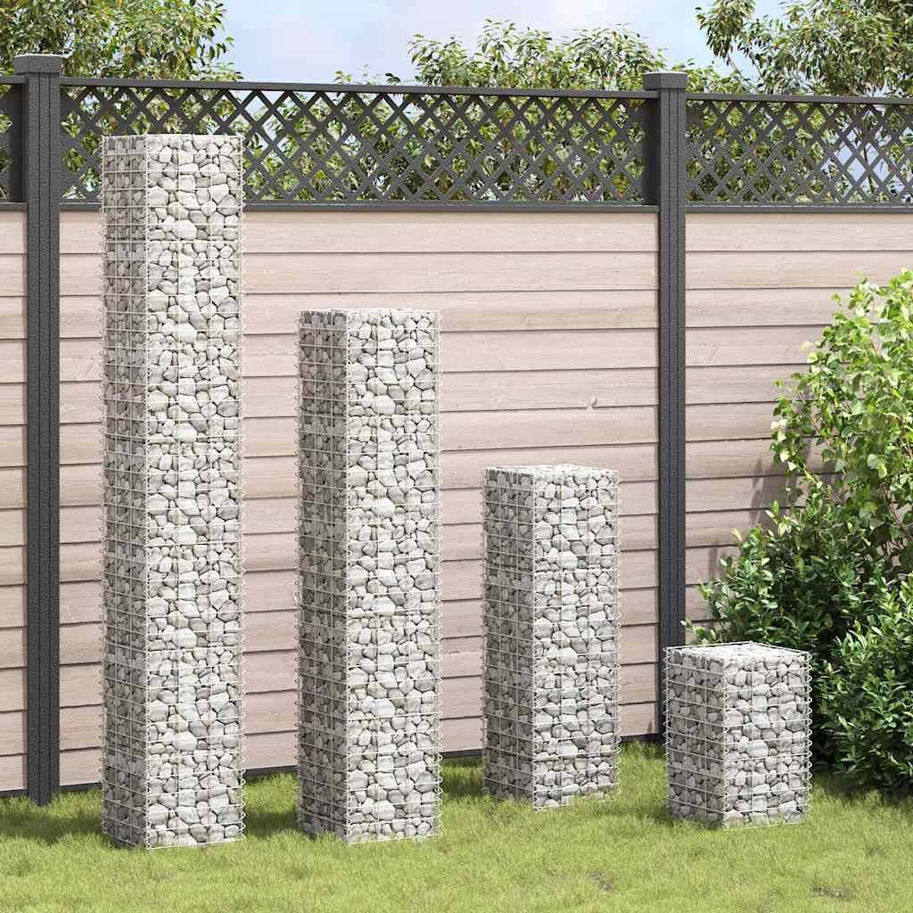 Lits surélevés gabion fer argenté 30 x 30 x 50/100/150/200 cm (x4) - PANGIVO - Image 2
