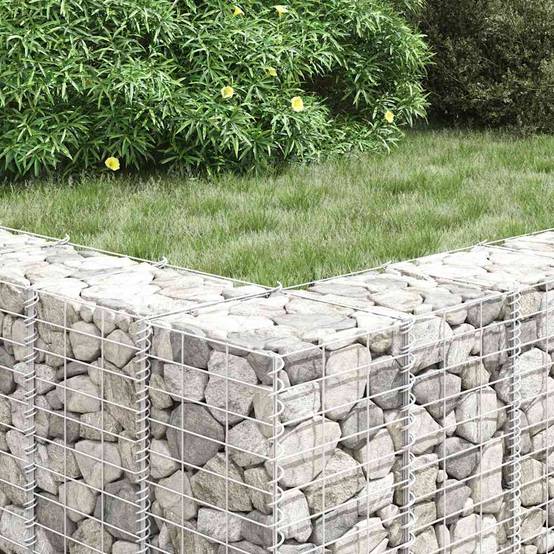 Lits surélevés gabion fer argenté 30 x 30 x 50/100/150/200 cm (x4) - PANGIVO - Image 3