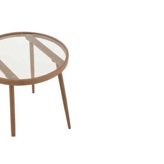 Autre - Table basse ronde en métal et verre D50 (lot de 2) - MALAGA - Image 6