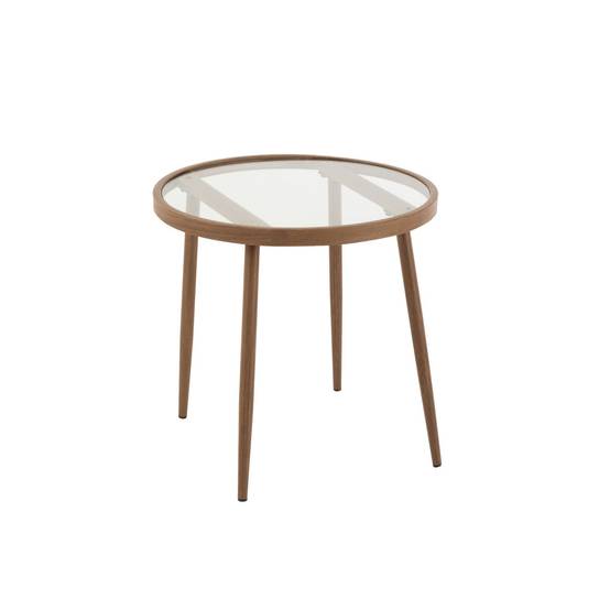 Autre - Table basse ronde en métal et verre D50 (lot de 2) - MALAGA - Image 3