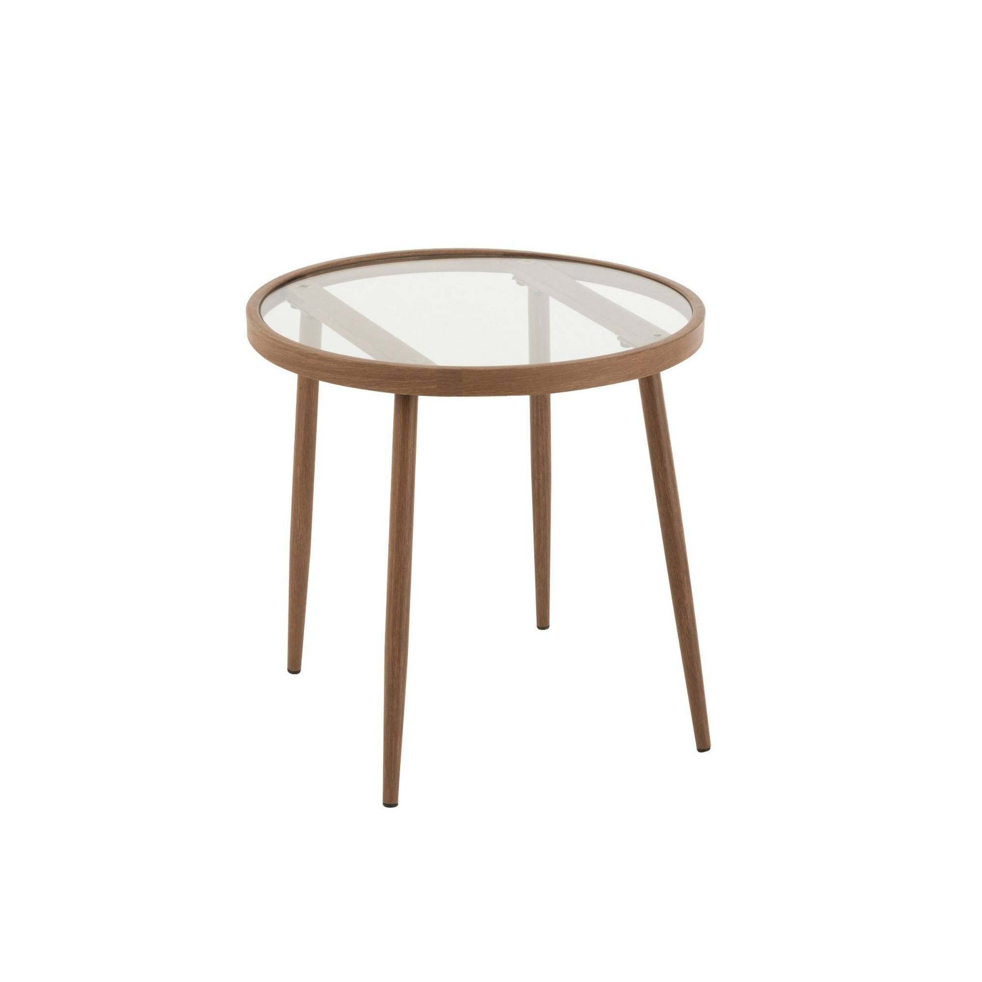 Autre - Table basse ronde en métal et verre D50 (lot de 2) - MALAGA - Image 3
