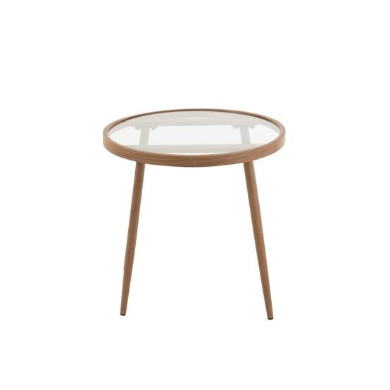 Autre - Table basse ronde en métal et verre D50 (lot de 2) - MALAGA - Image 5