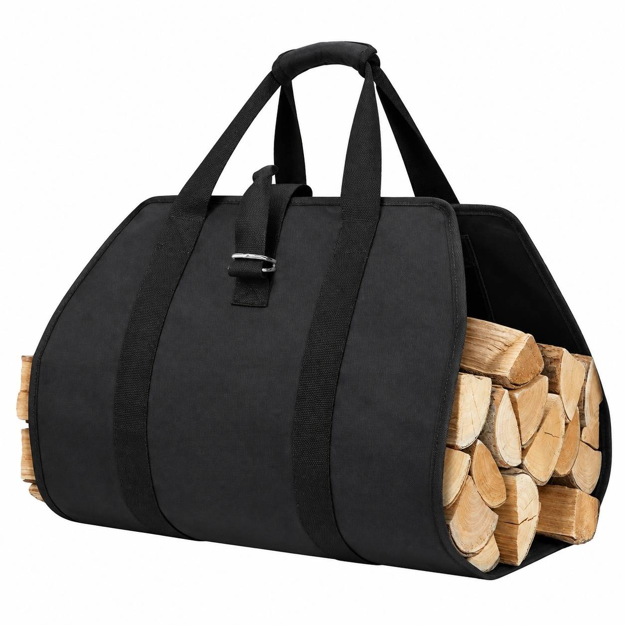 Sac Porte-Bûches Toile Imperméable Pliable Poignées Renforcées