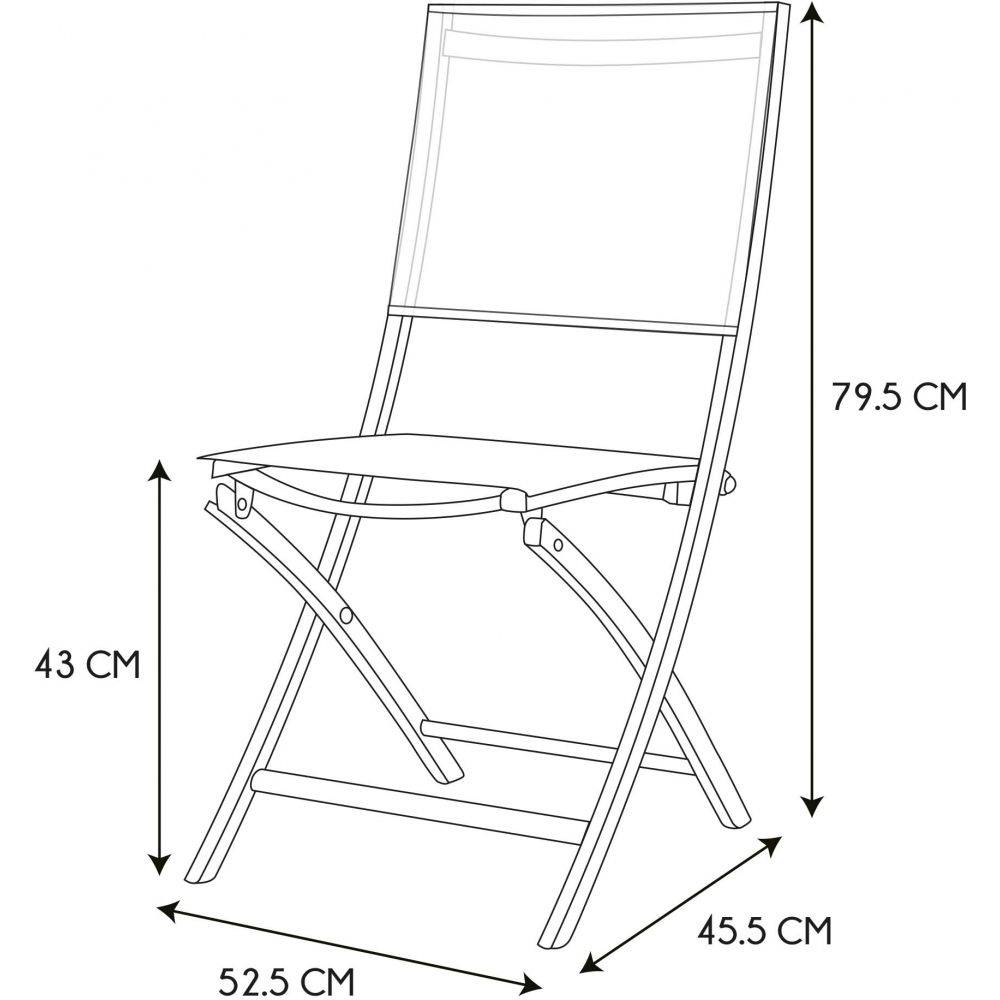 The Home Deco Factory - Chaise de jardin pliable en acier Elba (Lot de 2) - Imagen 3