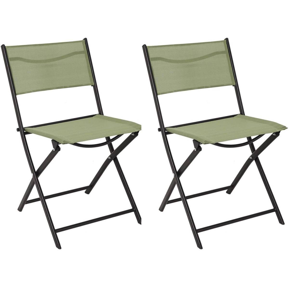 The Home Deco Factory - Chaise de jardin pliable en acier Elba (Lot de 2) - Imagen 1