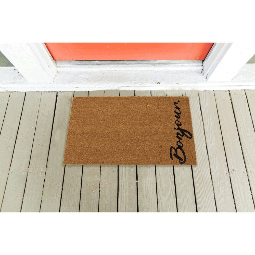 Aubry Gaspard - Paillasson coco intérieur extérieur 75 x 45 cm Bonjour - Imagen 4