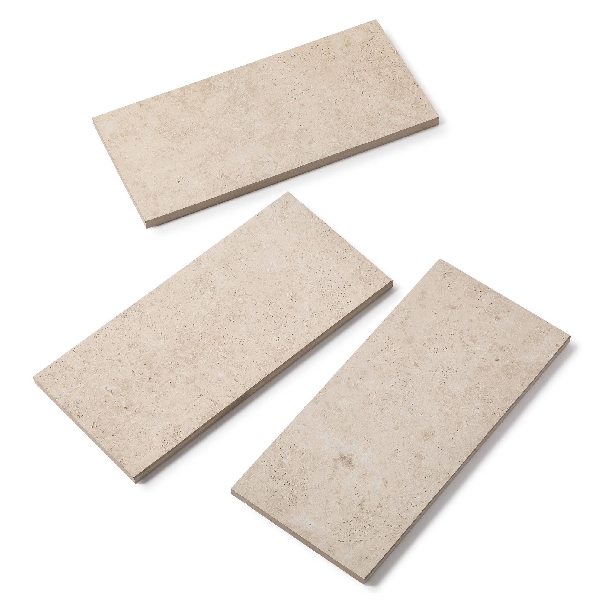 Margelle de piscine effet Travertin Beige 60x28x2 cm Bord Droit Pietra  - RO'MA CARRELAGE - Image 4