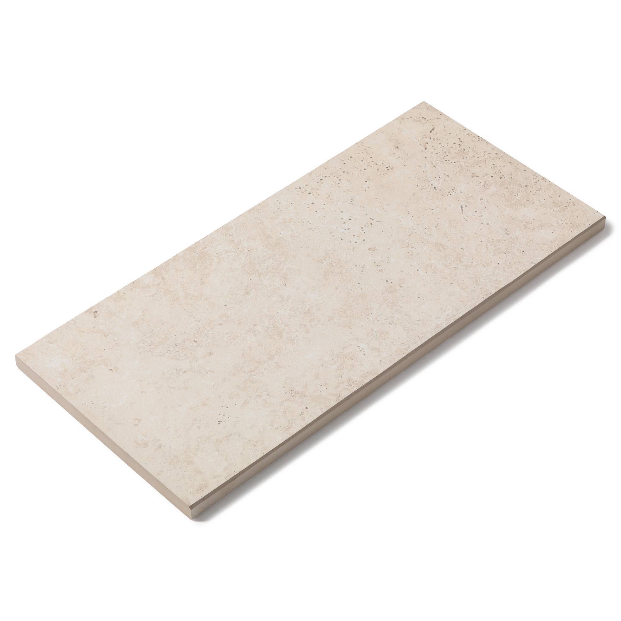 Margelle de piscine effet Travertin Beige 60x28x2 cm Bord Droit Pietra - RO'MA CARRELAGE - Image 3