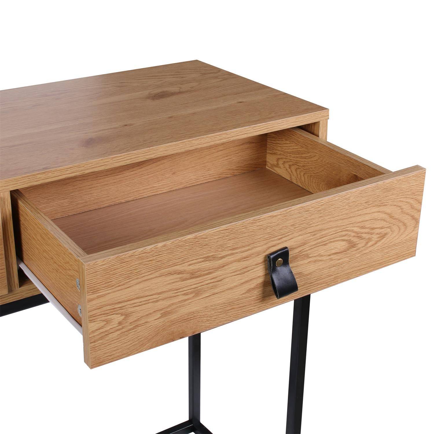 The Home Deco Factory - Console 2 tiroirs en bois et métal Jack - Marron et noir - The Home Deco Factory - Image 6