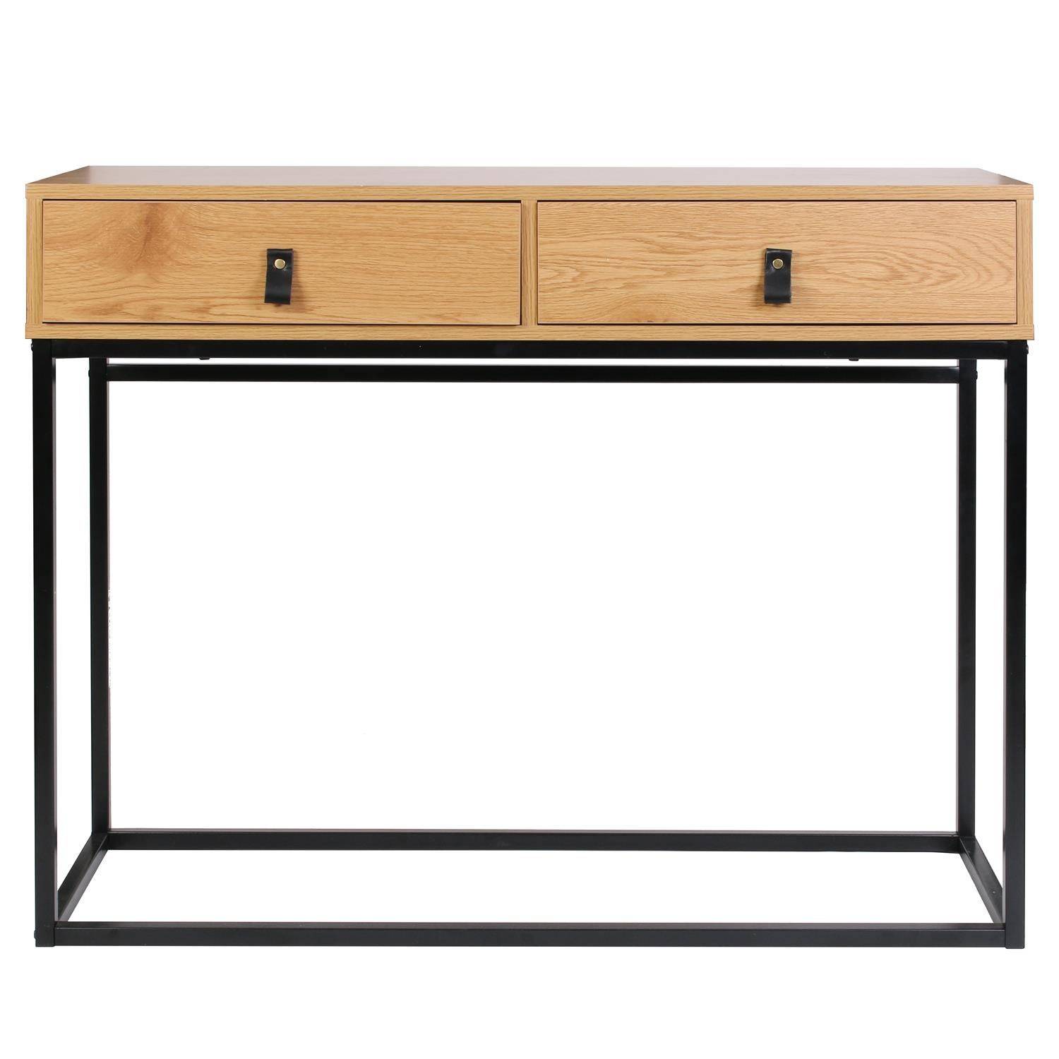 The Home Deco Factory - Console 2 tiroirs en bois et métal Jack - Marron et noir - The Home Deco Factory - Image 1
