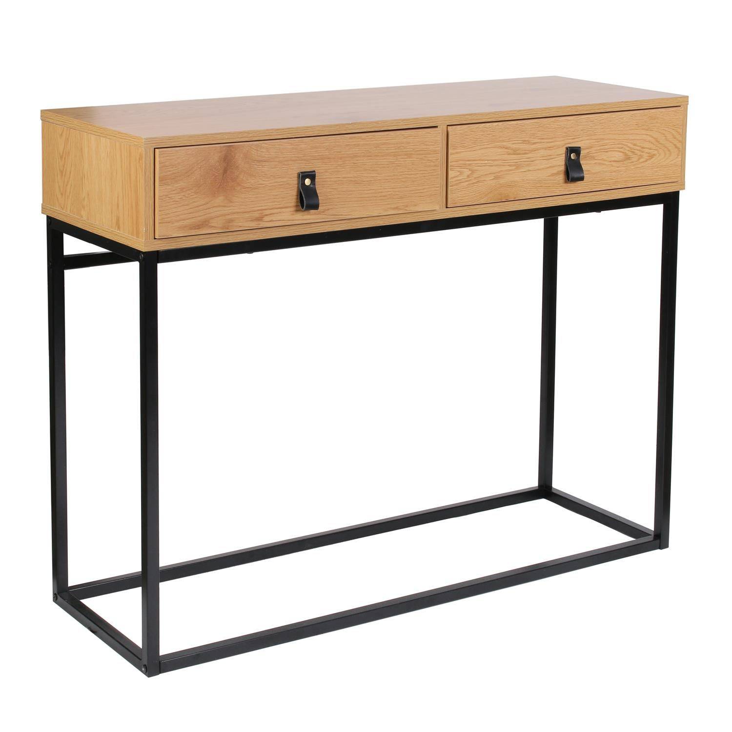 The Home Deco Factory - Console 2 tiroirs en bois et métal Jack - Marron et noir - The Home Deco Factory - Image 3