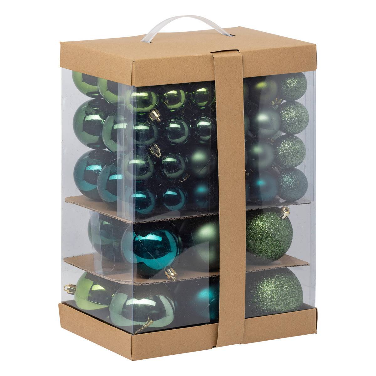 Fééric Lights & Christmas - Déco de sapin Lot de 60 Boules de Noël de 4 à 8 cm - Vert - Imagen 2