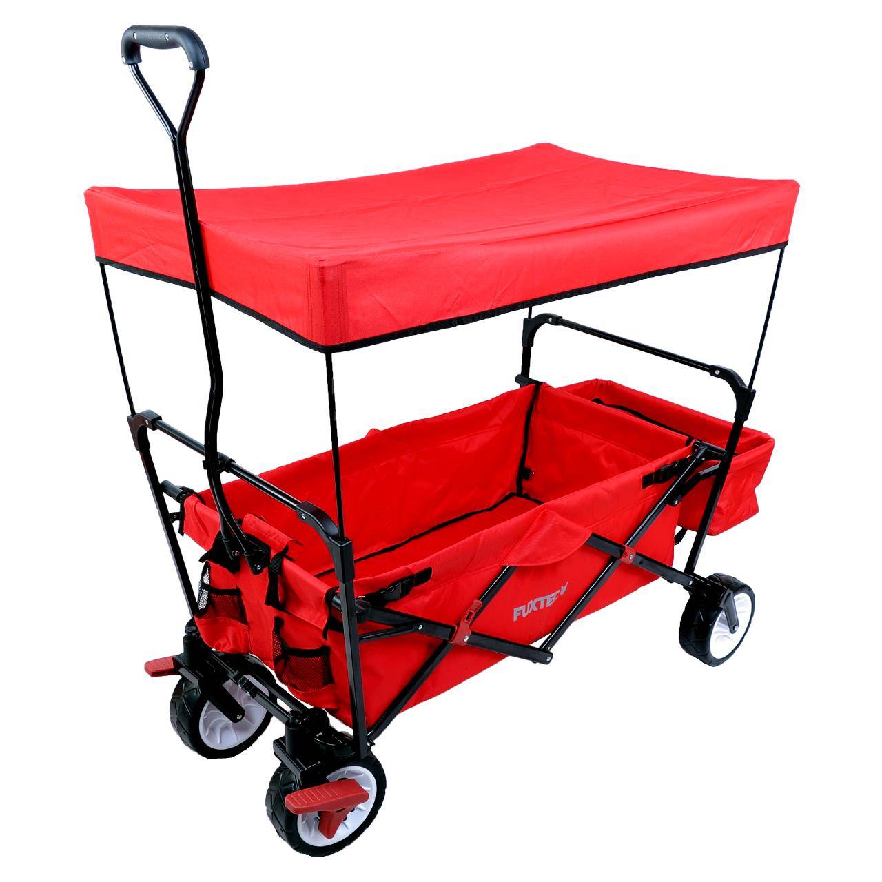 Chariot de transport pliable rouge - FUXTEC Wild Cruiser - transport charge 75 kg - Image 1